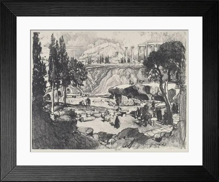 Framed Print : The Little Fete, Athens, 1913. Creator: Joseph Pennell Framed Print : The Little Fete, Athens, 1913. Creator: Joseph Pennell
