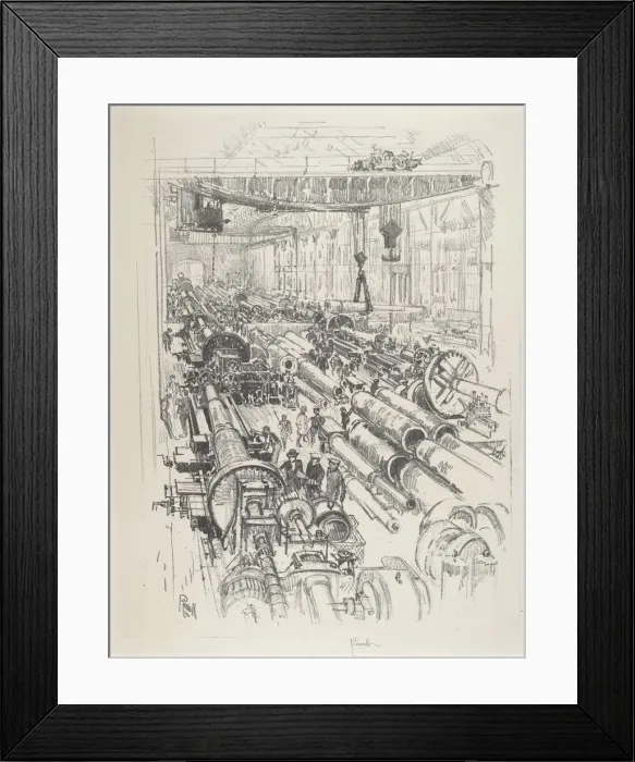 Framed Print : The Gun Shop, 1916. Creator: Joseph Pennell Framed Print : The Gun Shop, 1916. Creator: Joseph Pennell