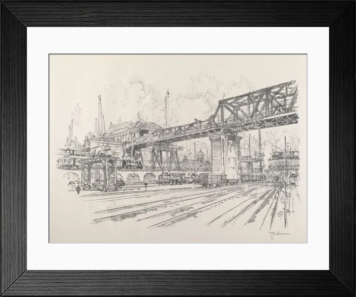 Framed Print : Gleisdreieck, 1921. Creator: Joseph Pennell Framed Print : Gleisdreieck, 1921. Creator: Joseph Pennell
