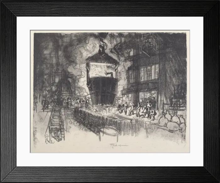 Framed Print : Casting Shells, 1917. Creator: Joseph Pennell Framed Print : Casting Shells, 1917. Creator: Joseph Pennell