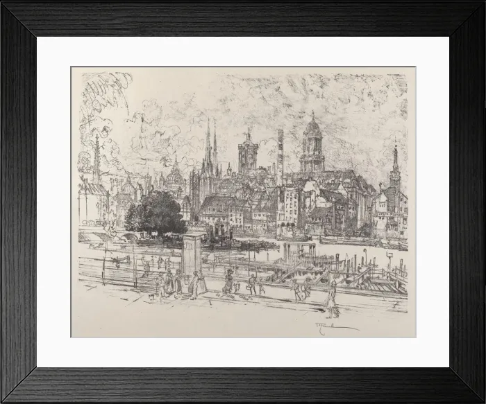 Framed Print : View on the Spree, Berlin, 1921. Creator: Joseph Pennell Framed Print : View on the Spree, Berlin, 1921. Creator: Joseph Pennell