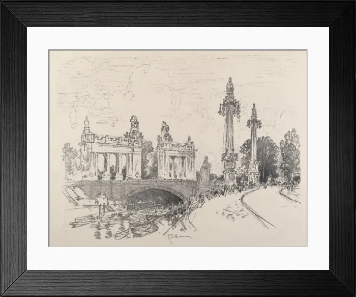 Framed Print : Bridge at Charlottenburg, 1921. Creator: Joseph Pennell Framed Print : Bridge at Charlottenburg, 1921. Creator: Joseph Pennell