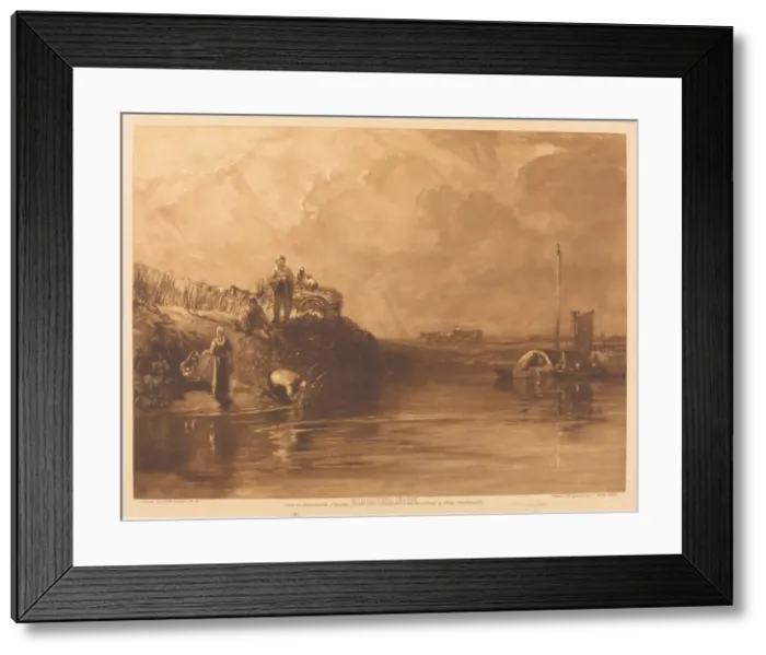 Framed Print : Kingston Bank, No. 2, 1896. Creator: Frank Short Framed Print : Kingston Bank, No. 2, 1896. Creator: Frank Short
