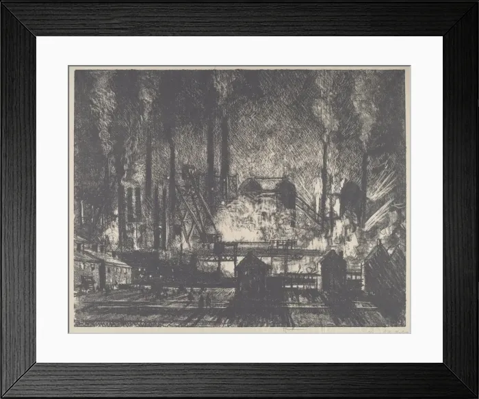 Framed Print : Changing Shifts, Charleroi, 1911. Creator: Joseph Pennell Framed Print : Changing Shifts, Charleroi, 1911. Creator: Joseph Pennell