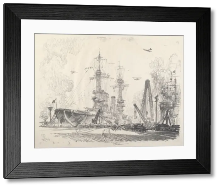 Framed Print : Ready to Start, 1917. Creator: Joseph Pennell Framed Print : Ready to Start, 1917. Creator: Joseph Pennell