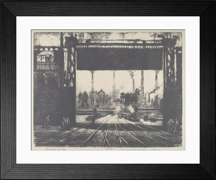 Framed Print : The Iron Gate, Charleroi, 1911. Creator: Joseph Pennell