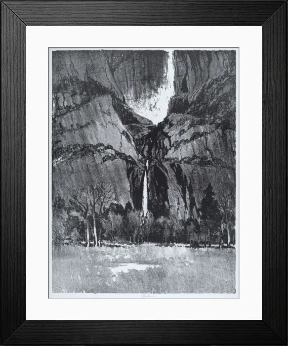 Framed Print : Lower Falls, Yosemite, 1912. Creator: Joseph Pennell Framed Print : Lower Falls, Yosemite, 1912. Creator: Joseph Pennell