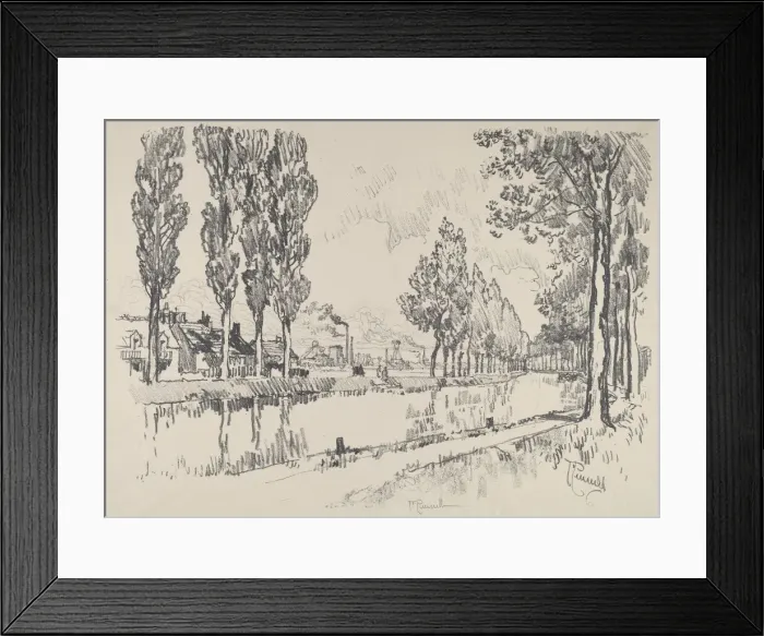 Framed Print : The Canal at Blanzy, France, 1911. Creator: Joseph Pennell Framed Print : The Canal at Blanzy, France, 1911. Creator: Joseph Pennell