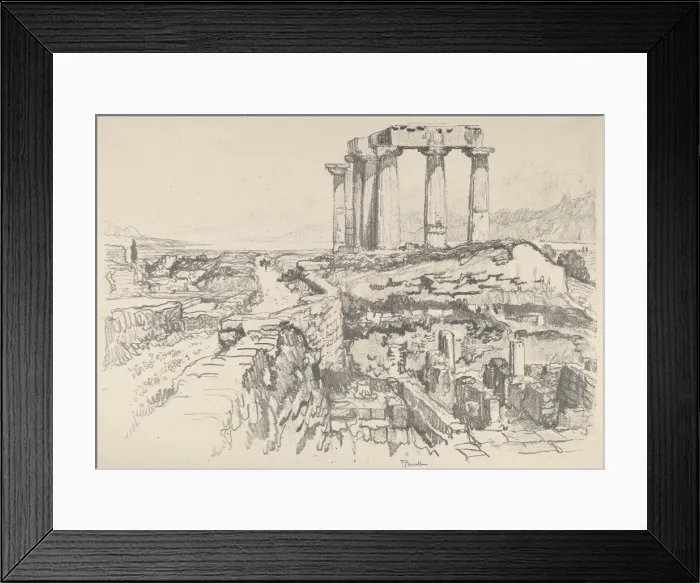 Framed Print : Corinth, towards the Gulf, 1913. Creator: Joseph Pennell Framed Print : Corinth, towards the Gulf, 1913. Creator: Joseph Pennell