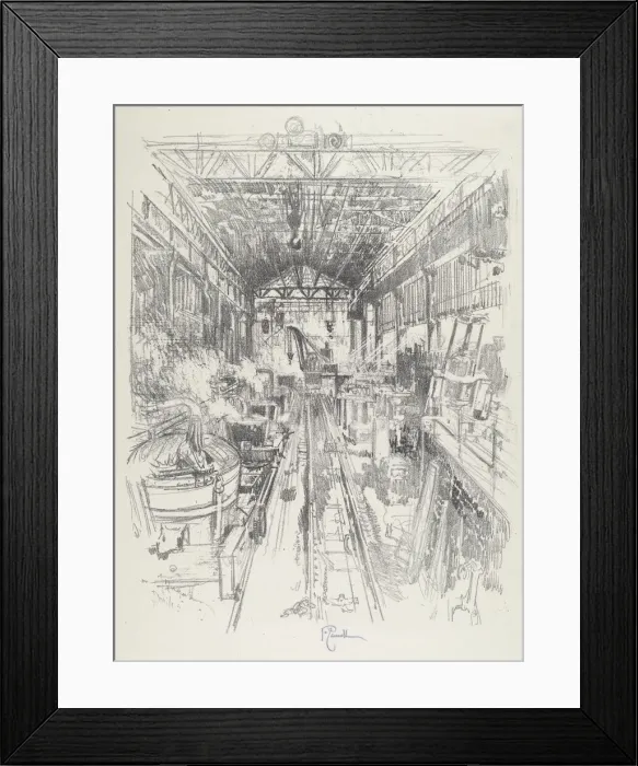 Framed Print : The Cauldrons, 1916. Creator: Joseph Pennell Framed Print : The Cauldrons, 1916. Creator: Joseph Pennell