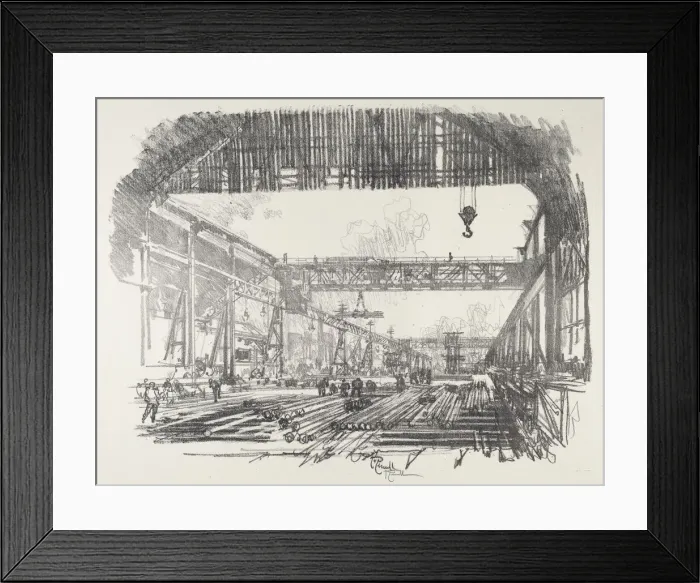 Framed Print : Steel Bars for Shells, 1916. Creator: Joseph Pennell Framed Print : Steel Bars for Shells, 1916. Creator: Joseph Pennell
