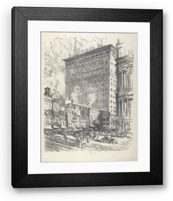 Framed Print : City Hall Square and Wanamaker Building, 1912. Creator: Joseph Pennell Framed Print : City Hall Square and Wanamaker Building, 1912. Creator: Joseph Pennell