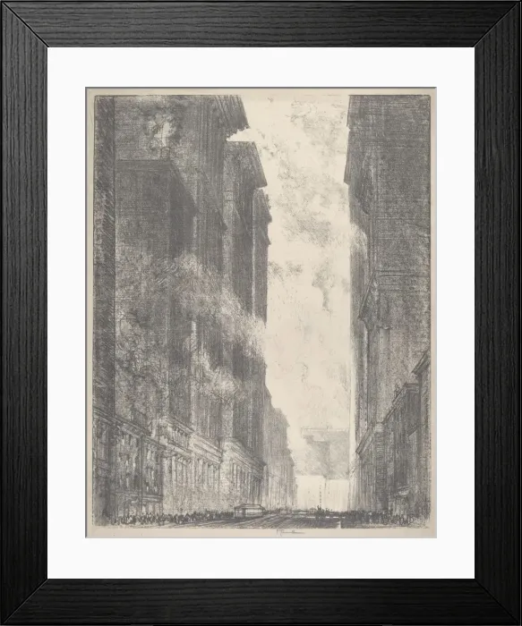 Framed Print : Fourth Avenue, 1910. Creator: Joseph Pennell Framed Print : Fourth Avenue, 1910. Creator: Joseph Pennell