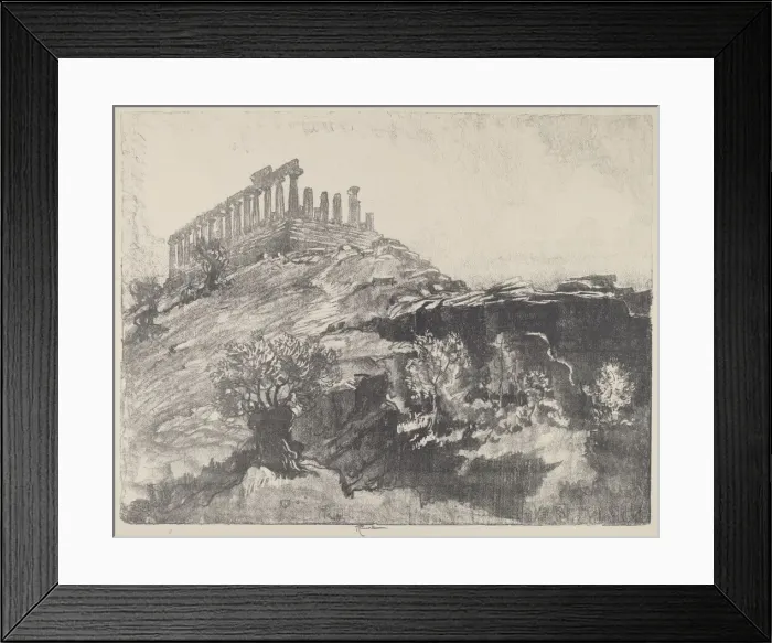 Framed Print : The Temple of Concord on the Wall, Girgenti, 1913. Creator: Joseph Pennell Framed Print : The Temple of Concord on the Wall, Girgenti, 1913. Creator: Joseph Pennell
