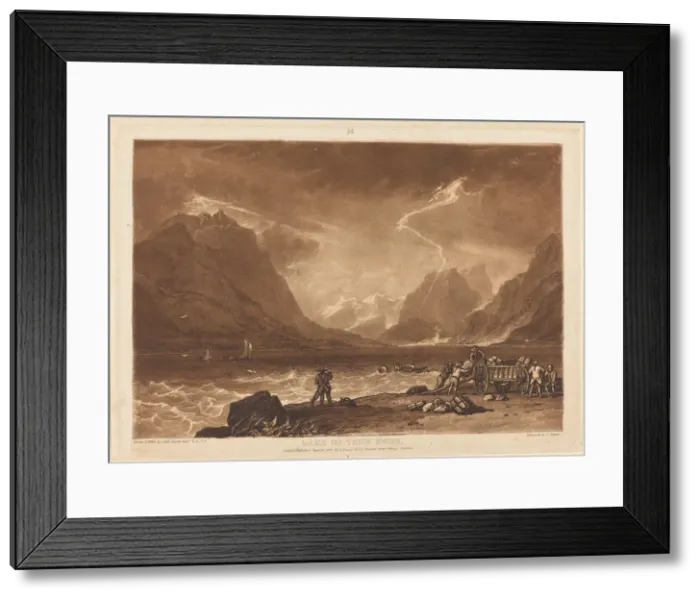 Framed Print : Lake of Thun, published 1808. Creator: JMW Turner Framed Print : Lake of Thun, published 1808. Creator: JMW Turner