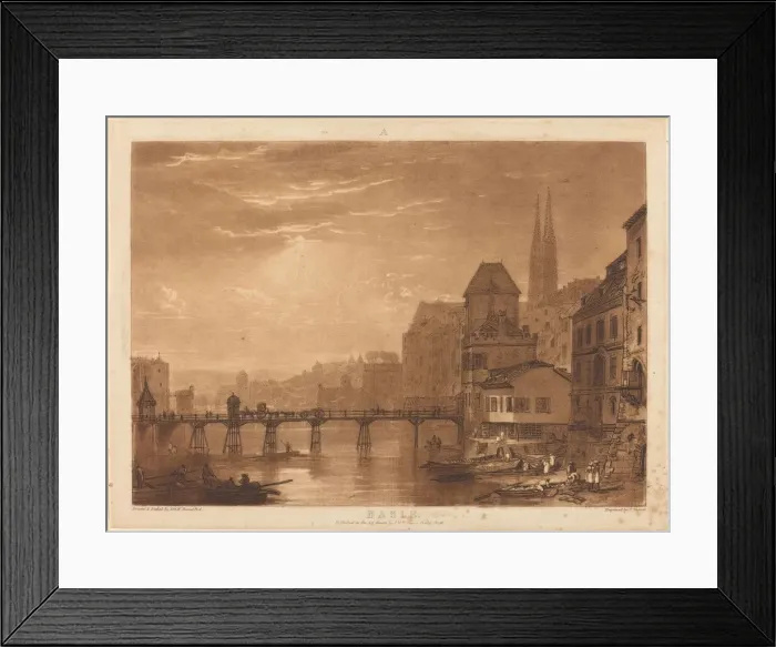 Framed Print : Basle, published 1807. Creator: JMW Turner Framed Print : Basle, published 1807. Creator: JMW Turner