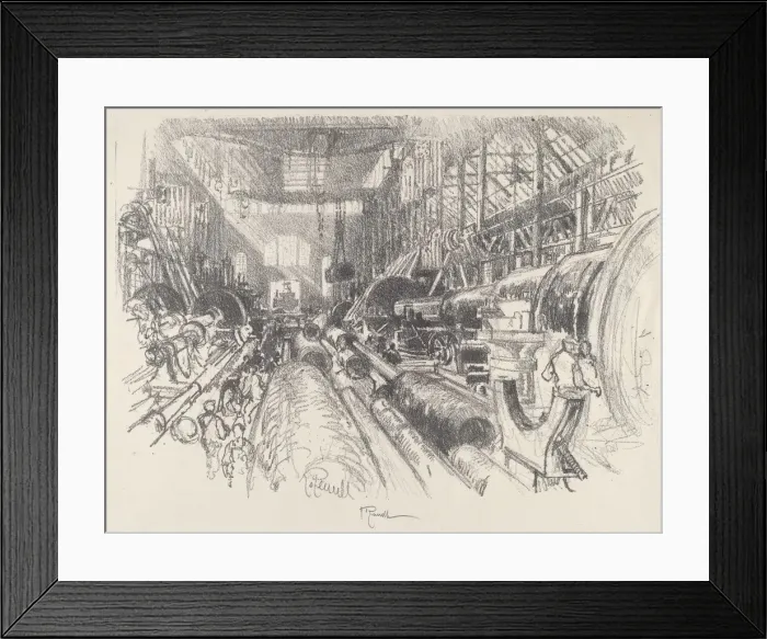 Framed Print : The Biggest Lathe in the World, 1917. Creator: Joseph Pennell Framed Print : The Biggest Lathe in the World, 1917. Creator: Joseph Pennell