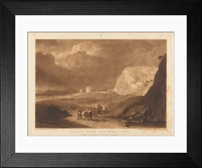 Framed Print : Martello Towers near Bexhill, Sussex, published 1811. Creator: JMW Turner Framed Print : Martello Towers near Bexhill, Sussex, published 1811. Creator: JMW Turner