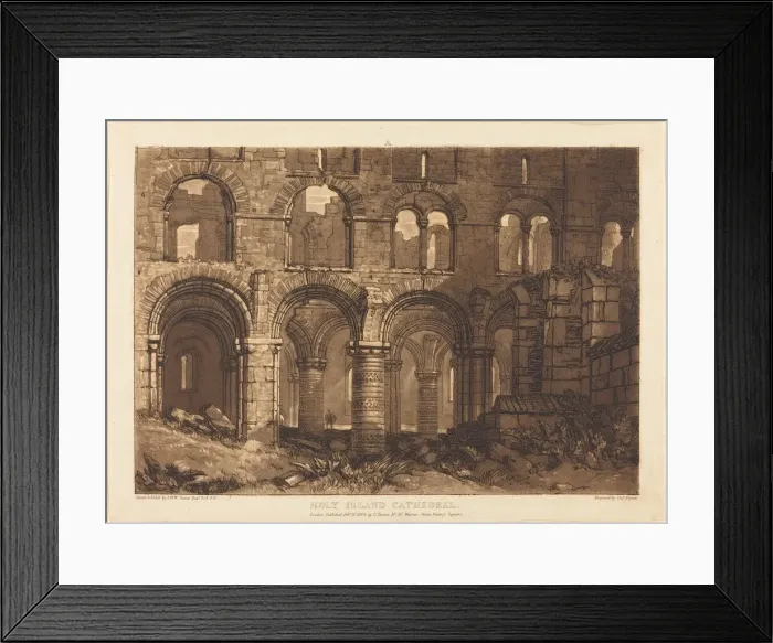 Framed Print : Holy Island Cathedral, published 1808. Creator: JMW Turner Framed Print : Holy Island Cathedral, published 1808. Creator: JMW Turner