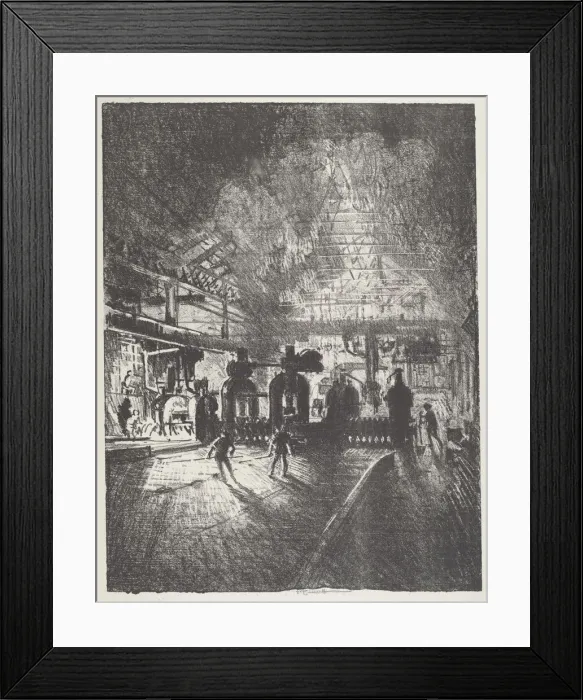 Framed Print : In the Jaws of Death, Rolling Bars for Shells, 1916. Creator: Joseph Pennell Framed Print : In the Jaws of Death, Rolling Bars for Shells, 1916. Creator: Joseph Pennell