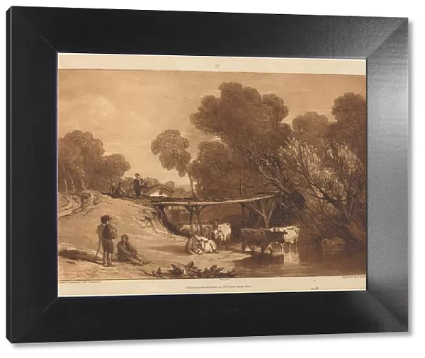 Bridge and Cows, published 1807. Creator: JMW Turner