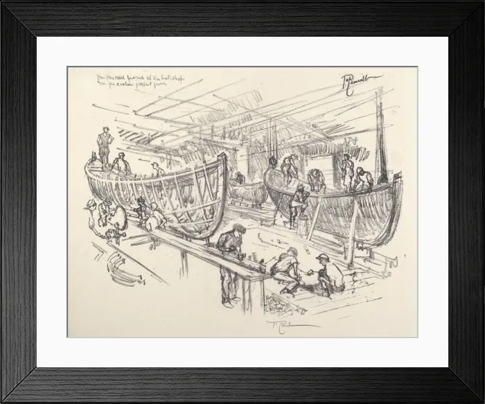 Framed Print : The Boat Builders, 1917. Creator: Joseph Pennell Framed Print : The Boat Builders, 1917. Creator: Joseph Pennell