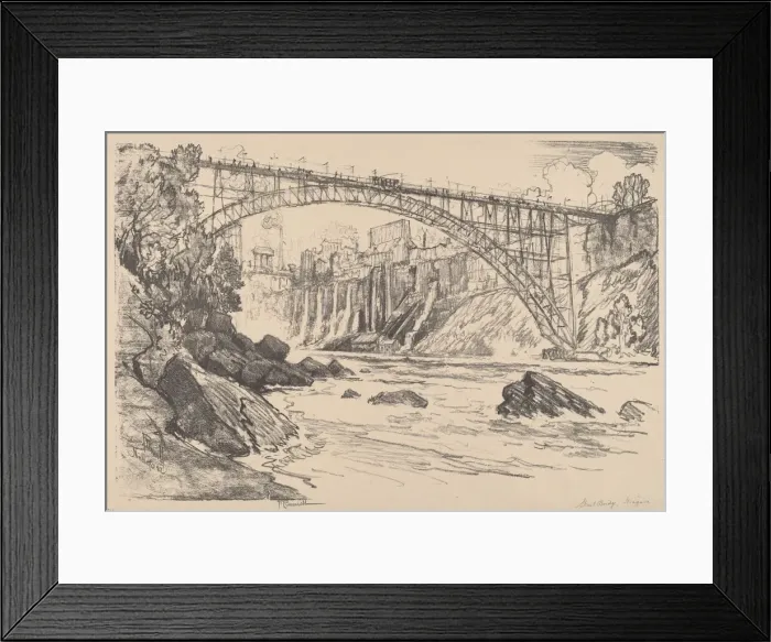 Framed Print : The Steel Bridge, 1910. Creator: Joseph Pennell Framed Print : The Steel Bridge, 1910. Creator: Joseph Pennell
