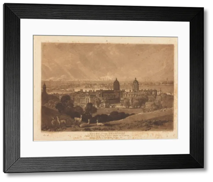 Framed Print : London from Greenwich, published 1811. Creator: JMW Turner Framed Print : London from Greenwich, published 1811. Creator: JMW Turner