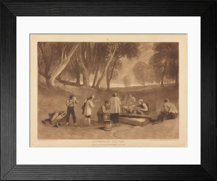 Framed Print : Juvenile Tricks, published 1811. Creator: JMW Turner Framed Print : Juvenile Tricks, published 1811. Creator: JMW Turner
