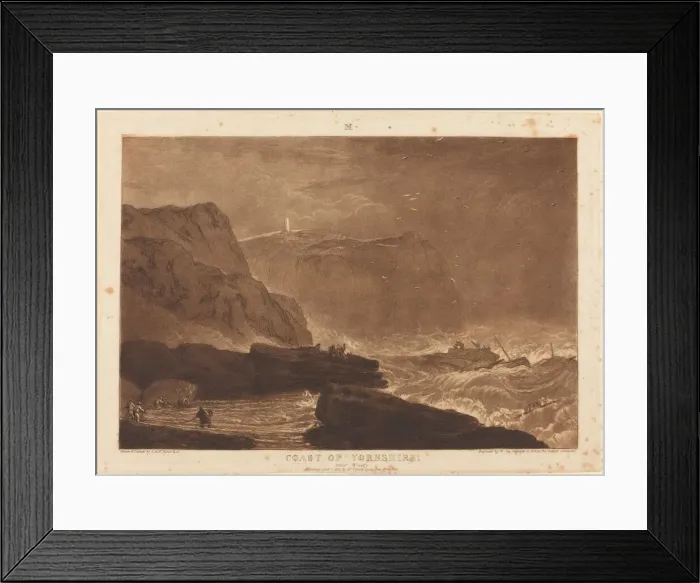Framed Print : Coast of Yorkshire, published 1811. Creators: JMW Turner, William Say