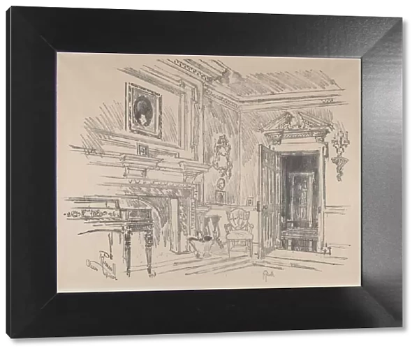 Drawing Room at Cliveden, 1912. Creator: Joseph Pennell