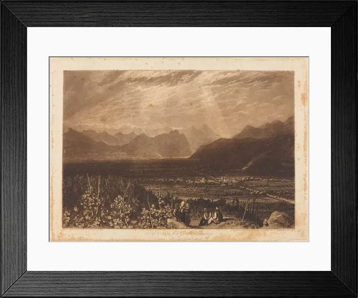 Framed Print : Chain of Alps from Grenoble to Chamberi, published 1812. Creators: JMW Turner, William Say Framed Print : Chain of Alps from Grenoble to Chamberi, published 1812. Creators: JMW Turner, William Say