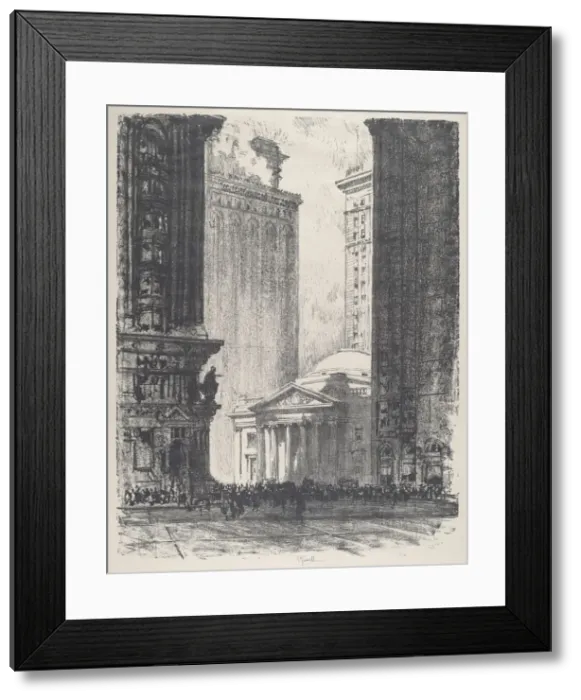 Framed Print : The Girard Trust Company, 1912. Creator: Joseph Pennell Framed Print : The Girard Trust Company, 1912. Creator: Joseph Pennell