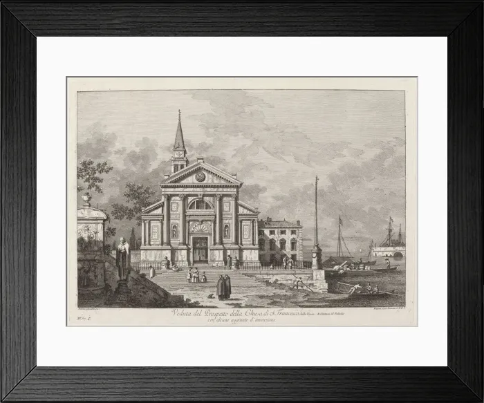 Framed Print : Veduta del Prospetto della Chiesa del S. Francesco, 1742. Creator: Joseph Wagner