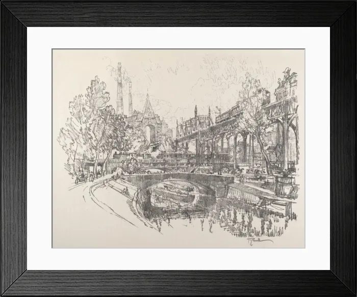 Framed Print : Landwehr Canal, Berlin, 1921. Creator: Joseph Pennell Framed Print : Landwehr Canal, Berlin, 1921. Creator: Joseph Pennell
