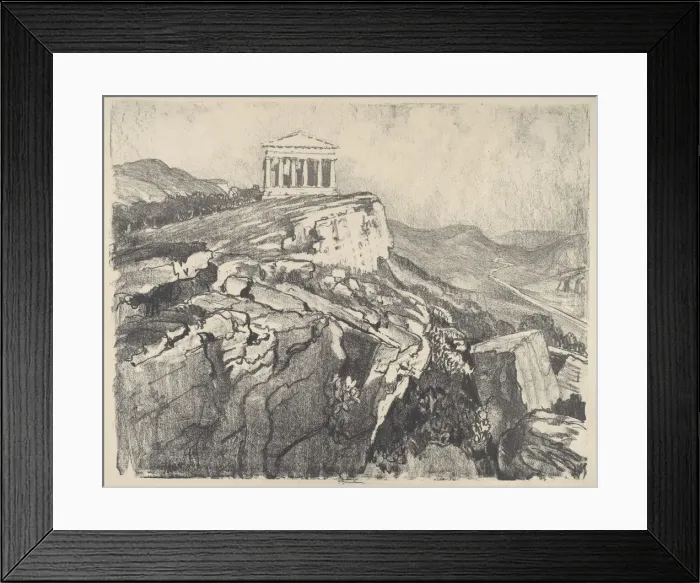 Framed Print : The Temple of Concord on the Wall, Girgenti, 1913. Creator: Joseph Pennell Framed Print : The Temple of Concord on the Wall, Girgenti, 1913. Creator: Joseph Pennell
