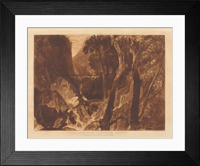 Framed Print : Mill near the Grand Chartreuse, published 1816. Creator: JMW Turner Framed Print : Mill near the Grand Chartreuse, published 1816. Creator: JMW Turner