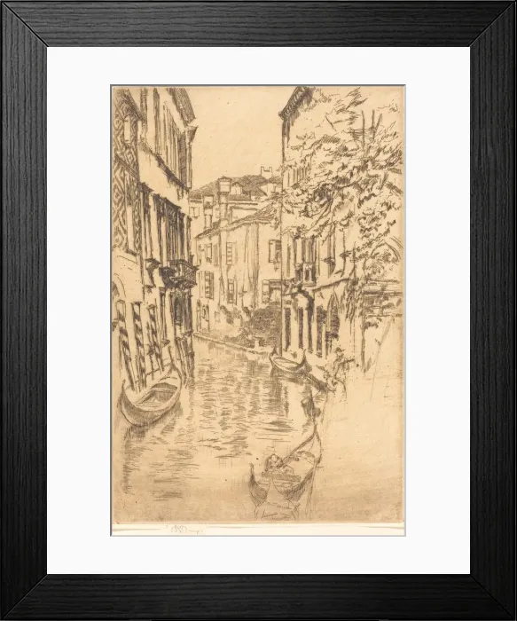 Framed Print : Quiet Canal, 1880. Creator: James Abbott McNeill Whistler Framed Print : Quiet Canal, 1880. Creator: James Abbott McNeill Whistler