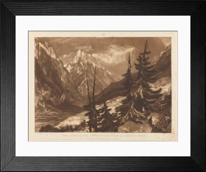 Framed Print : The Source of the Arveron, published 1816. Creator: JMW Turner Framed Print : The Source of the Arveron, published 1816. Creator: JMW Turner