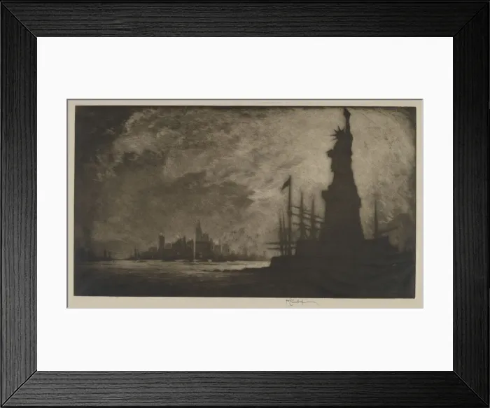 Framed Print : Hail America, 1908. Creator: Joseph Pennell Framed Print : Hail America, 1908. Creator: Joseph Pennell