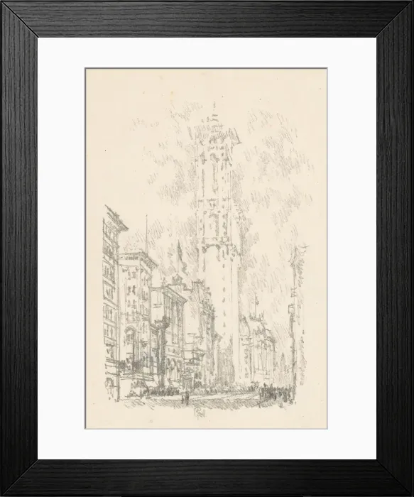 Framed Print : The Times Building, 1904. Creator: Joseph Pennell Framed Print : The Times Building, 1904. Creator: Joseph Pennell