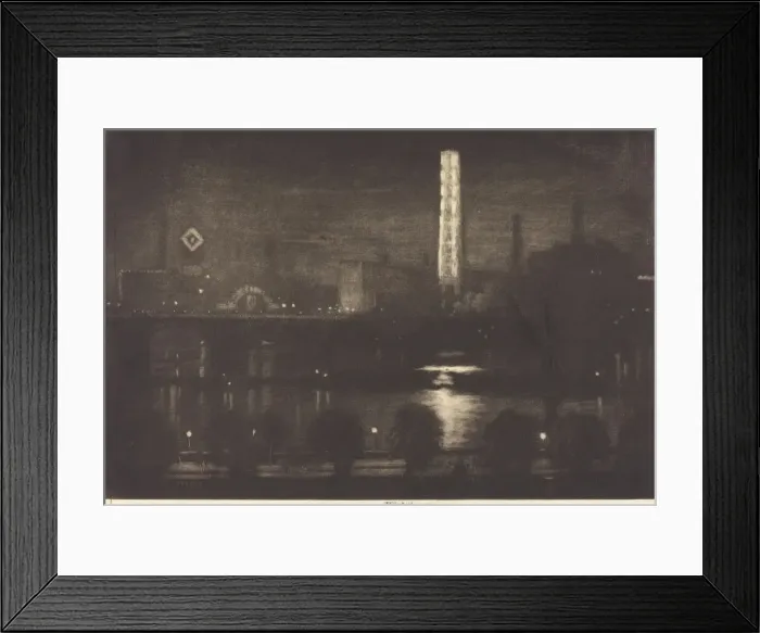 Framed Print : London Night, Whiskey and Tea, 1909. Creator: Joseph Pennell Framed Print : London Night, Whiskey and Tea, 1909. Creator: Joseph Pennell