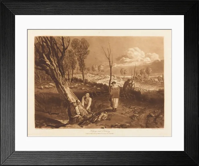 Framed Print : Hedging and Ditching, published 1812. Creator: JMW Turner Framed Print : Hedging and Ditching, published 1812. Creator: JMW Turner