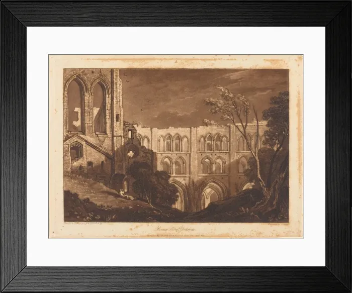 Framed Print : Rivaux Abbey, published 1812. Creator: JMW Turner Framed Print : Rivaux Abbey, published 1812. Creator: JMW Turner