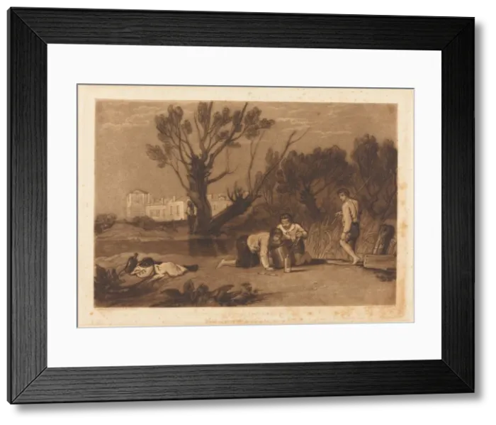 Framed Print : Young Anglers, published 1811. Creator: JMW Turner Framed Print : Young Anglers, published 1811. Creator: JMW Turner