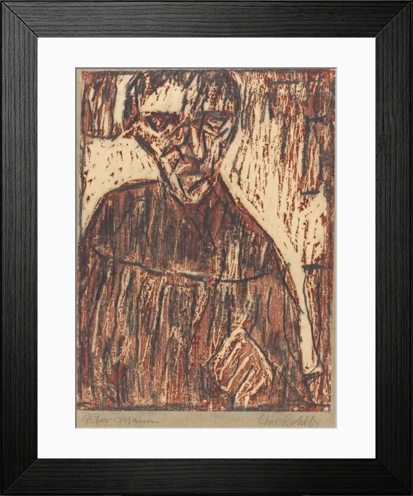 Framed Print : Old Man, 1918. Creator: Christian Rohlfs Framed Print : Old Man, 1918. Creator: Christian Rohlfs