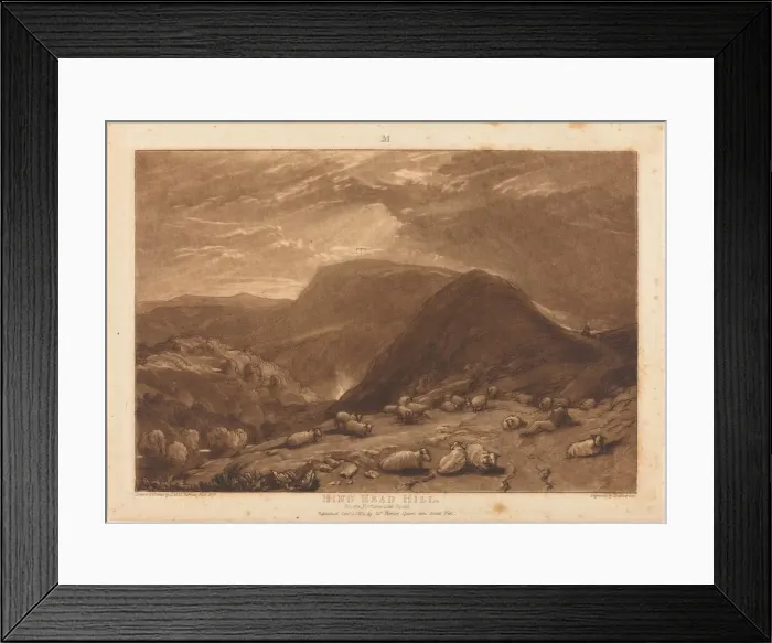 Framed Print : Hind Head Hill, published 1811. Creator: JMW Turner Framed Print : Hind Head Hill, published 1811. Creator: JMW Turner