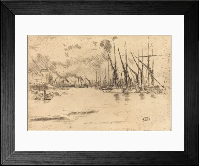 Framed Print : From Pickle-Herring Stairs, c. 1878. Creator: James Abbott McNeill Whistler Framed Print : From Pickle-Herring Stairs, c. 1878. Creator: James Abbott McNeill Whistler