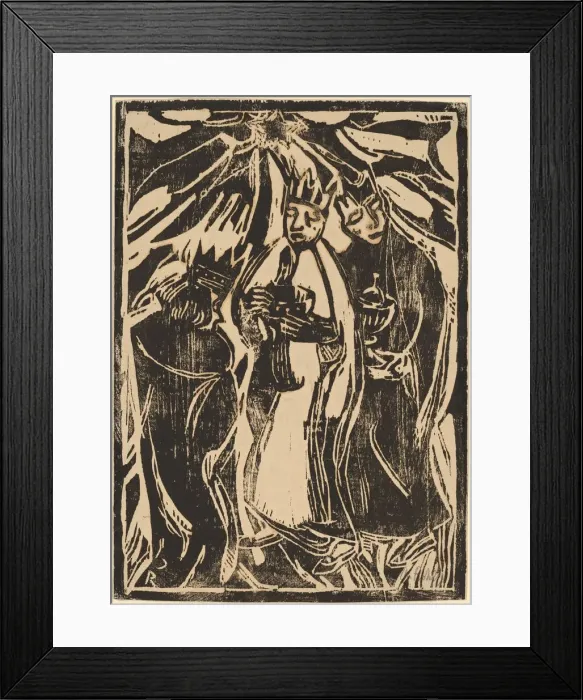 Framed Print : The Magi, c. 1910. Creator: Christian Rohlfs Framed Print : The Magi, c. 1910. Creator: Christian Rohlfs