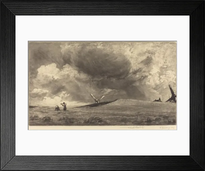 Framed Print : A Sussex Down, 1898. Creator: Frank Short Framed Print : A Sussex Down, 1898. Creator: Frank Short